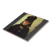 Berthe Morisot door Edouard Manet Tegeltje (Zijkant)