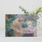 Berthe Morisot - Eugene Manet met zijn dochter Bedankkaart (Staand voorkant)