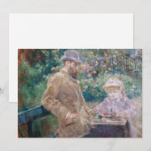 Berthe Morisot - Eugene Manet met zijn dochter Bedankkaart (Voorkant / Achterkant)