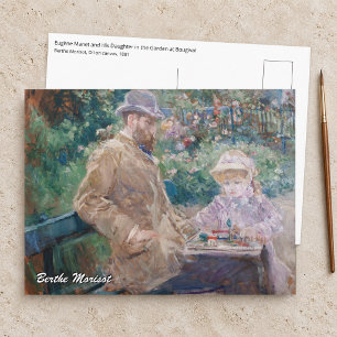 Berthe Morisot - Eugene Manet met zijn dochter Briefkaart