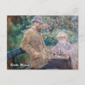 Berthe Morisot - Eugene Manet met zijn dochter Briefkaart (Voorkant)