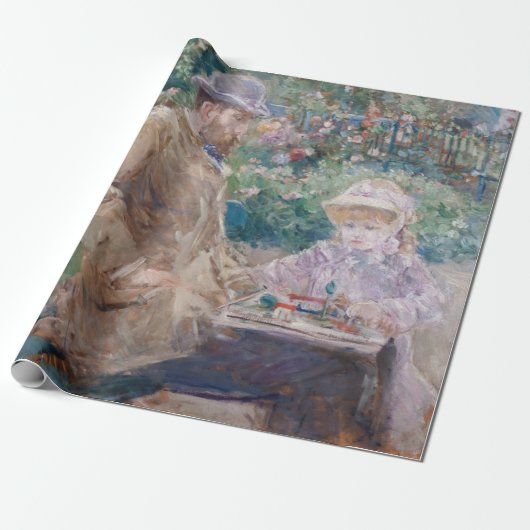 Berthe Morisot - Eugene Manet met zijn dochter Cadeaupapier (Uitgerold)