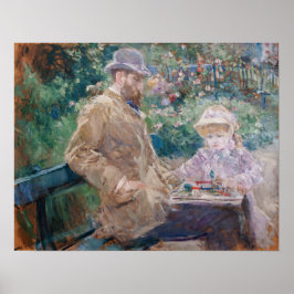 Berthe Morisot - Eugene Manet met zijn dochter Poster
