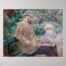 Berthe Morisot - Eugene Manet met zijn dochter Poster