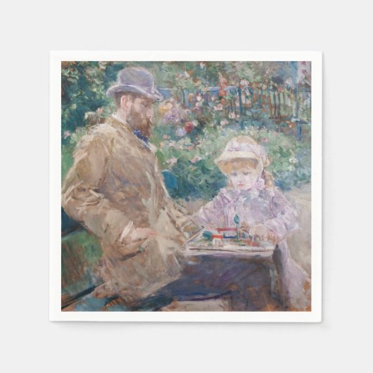 Berthe Morisot - Eugene Manet met zijn dochter Servet (Voorkant)