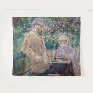 Berthe Morisot - Eugene Manet met zijn dochter Wandkleed