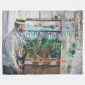 Berthe Morisot - Eugene Manet op het eiland Wight Fleece Deken (Voorkant (Horizontaal))