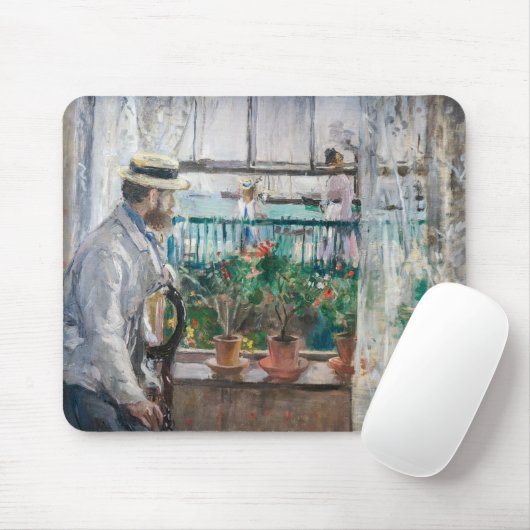 Berthe Morisot - Eugene Manet op het eiland Wight Muismat (Met muis)