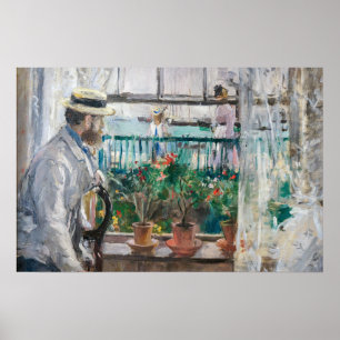 Berthe Morisot - Eugene Manet op het eiland Wight Poster