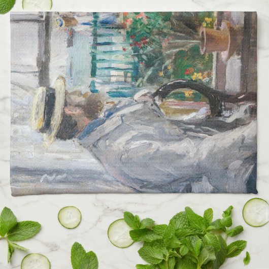 Berthe Morisot - Eugene Manet op het eiland Wight Theedoek (Gevouwen)