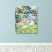 Berthe Morisot - Girl in a Boat with Gese Canvas Afdruk (Insitu (Houten vloer))
