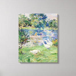 Berthe Morisot - Girl in a Boat with Gese Canvas Afdruk
