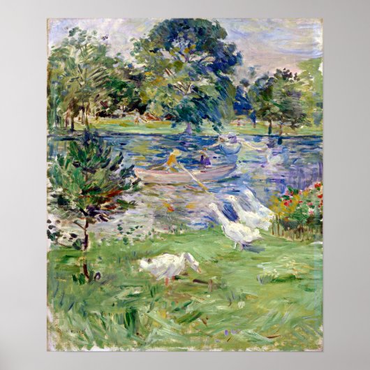 Berthe Morisot Girl in a Boat with Gese Poster (Voorkant)