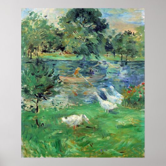 Berthe Morisot-Girls in een boot met ganzen Poster (Voorkant)