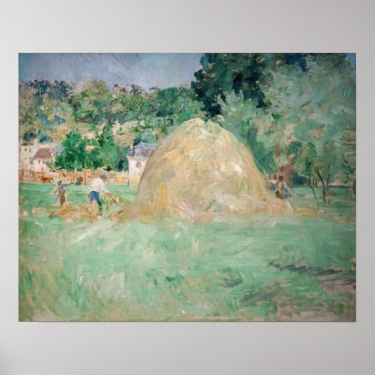 Berthe Morisot - Haystacks op Bougival Poster (Voorkant)
