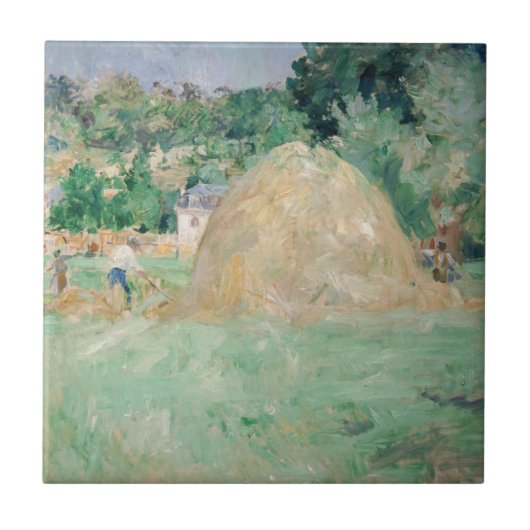 Berthe Morisot - Haystacks op Bougival Tegeltje (Voorkant)