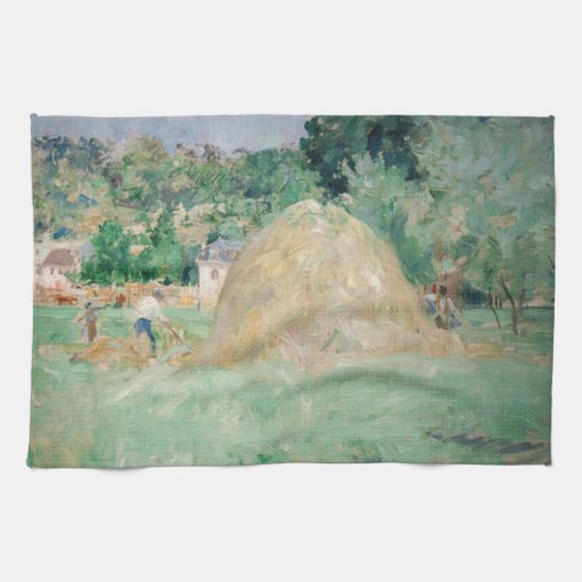 Berthe Morisot - Haystacks op Bougival Theedoek (Horizontaal)