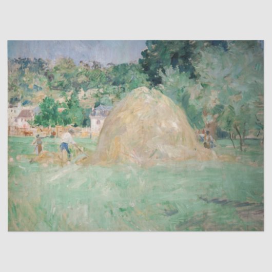 Berthe Morisot - Haystacks op Bougival Tissuepapier (Voorkant)