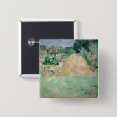 Berthe Morisot - Haystacks op Bougival Vierkante Button 5,1 Cm (Voorkant /achterkant)