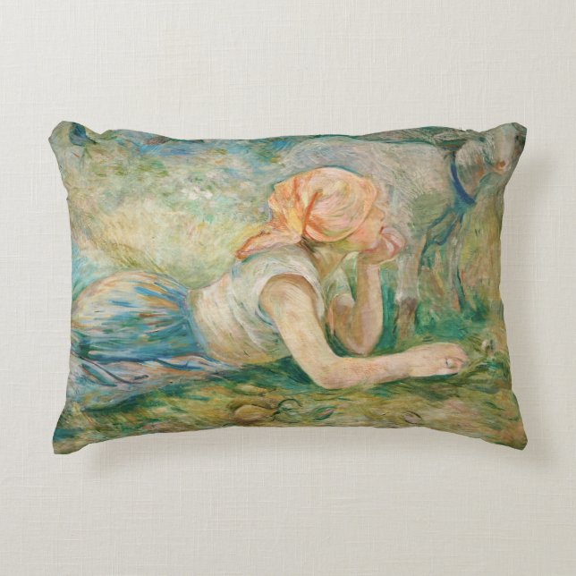 Berthe Morisot - Herderin Rustend Accent Kussen (Voorkant)