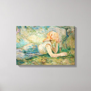 Berthe Morisot - Herderin Rustend Canvas Afdruk