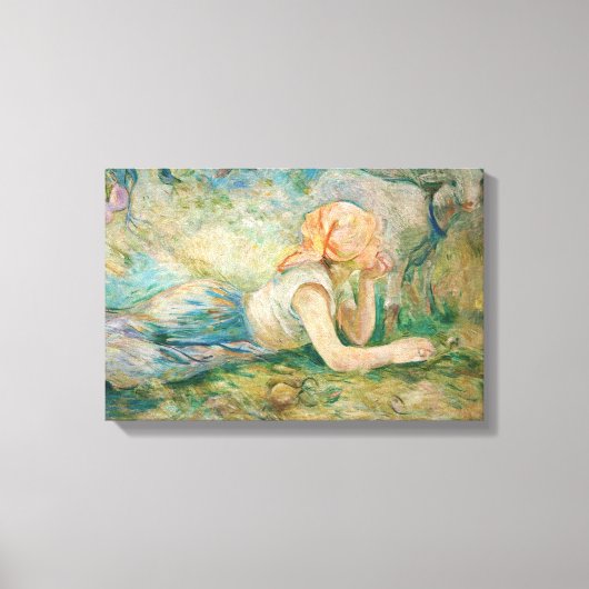 Berthe Morisot - Herderin Rustend Canvas Afdruk (Voorkant)