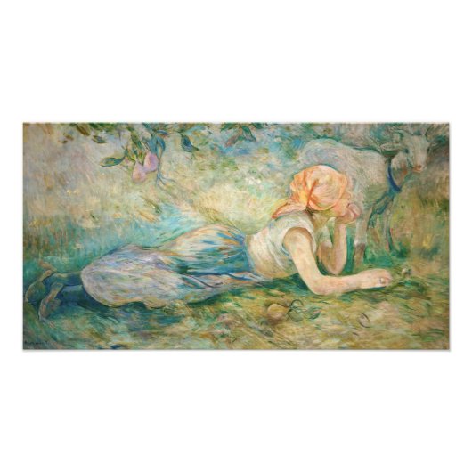 Berthe Morisot - Herderin Rustend Foto Afdruk (Voorkant)