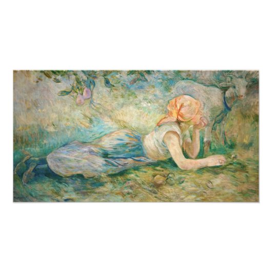 Berthe Morisot - Herderin Rustend Foto Afdruk (Voorkant)