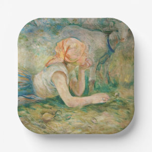 Berthe Morisot - Herderin Rustend Papieren Bordje