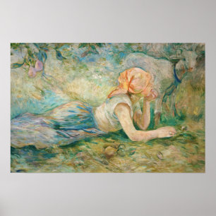 Berthe Morisot - Herderin Rustend Poster