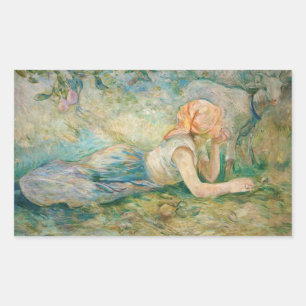 Berthe Morisot - Herderin Rustend Rechthoekige Sticker