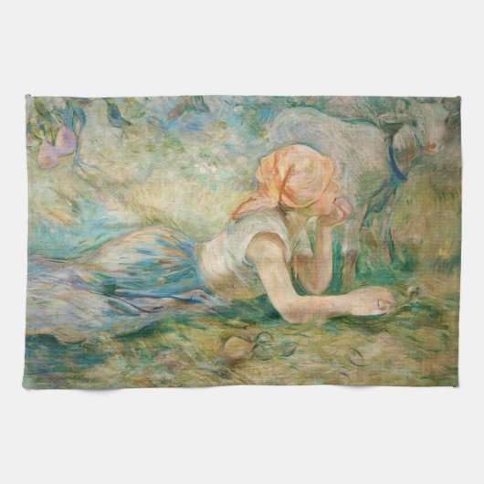 Berthe Morisot - Herderin Rustend Theedoek (Horizontaal)