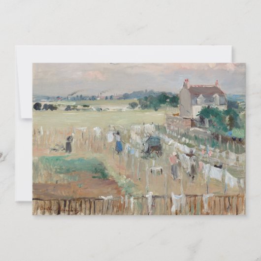Berthe Morisot - Het wasgoed uitkleden naar drogen Bedankkaart (Voorkant)