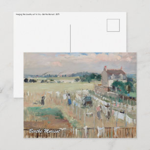 Berthe Morisot - Het wasgoed uitkleden naar drogen Briefkaart