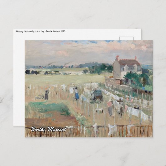 Berthe Morisot - Het wasgoed uitkleden naar drogen Briefkaart (Voorkant / Achterkant)