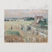 Berthe Morisot - Het wasgoed uitkleden naar drogen Briefkaart (Voorkant)