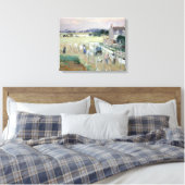 Berthe Morisot - Het wasgoed uitkleden naar drogen Canvas Afdruk (Insitu (Slaapkamer))