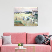 Berthe Morisot - Het wasgoed uitkleden naar drogen Canvas Afdruk (Insitu (Woonkamer))