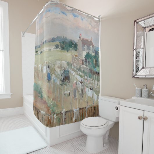 Berthe Morisot - Het wasgoed uitkleden naar drogen Douchegordijn (In situ)