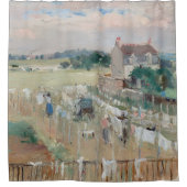 Berthe Morisot - Het wasgoed uitkleden naar drogen Douchegordijn (Voorkant)