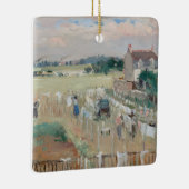 Berthe Morisot - Het wasgoed uitkleden naar drogen Keramisch Ornament (Rechts)