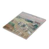 Berthe Morisot - Het wasgoed uitkleden naar drogen Tegeltje (Zijkant)