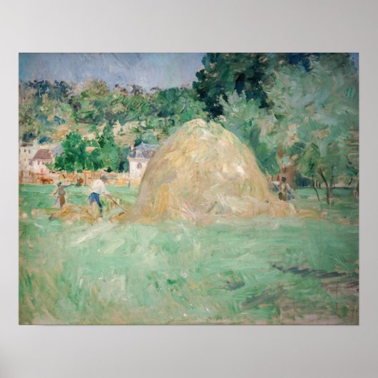 Berthe Morisot - Hooibergen bij Bougival Poster (Voorkant)