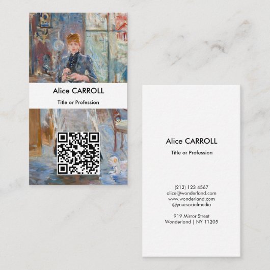 Berthe Morisot - In de eetkamer - QR Code Visitekaartje (Voorkant / Achterkant)