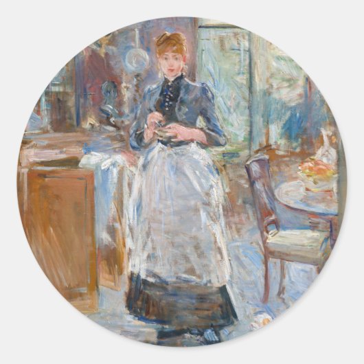 Berthe Morisot - in de mijnruimte Ronde Sticker (Voorkant)