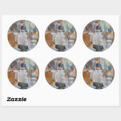Berthe Morisot - in de mijnruimte Ronde Sticker (Vel)