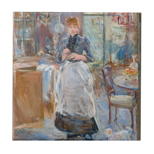 Berthe Morisot - in de mijnruimte Tegeltje (Voorkant)