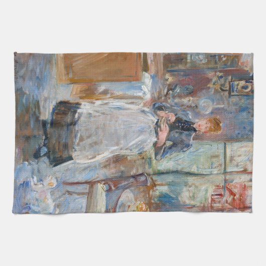 Berthe Morisot - in de mijnruimte Theedoek (Horizontaal)