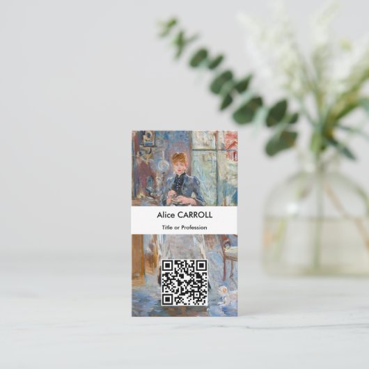 Berthe Morisot - in de winningsruimte - QR-code Visitekaartje (Staand voorkant)