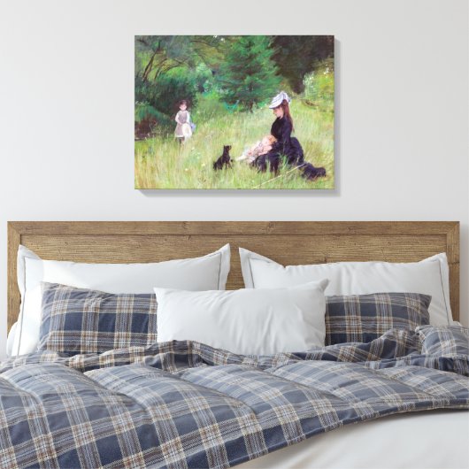 Berthe Morisot - in een Park Canvas Afdruk (Insitu (Slaapkamer))